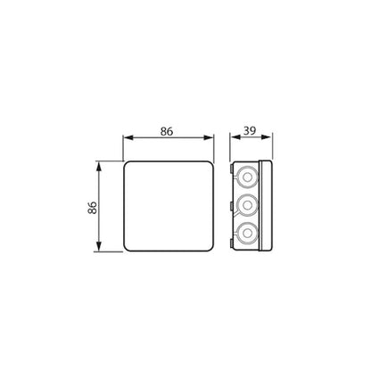 Jakorasia ABB AP9, 86*86mm, musta