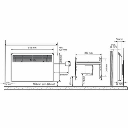 Lämmitin Ensto BETA BT 500W 39x59cm pistotulpalla