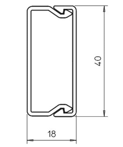 Johtokouru Onnline 18x40x2000mm, tarra, valkoinen