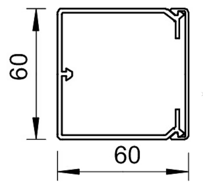 Johtokouru Onnline 60x60x2000mm, valkoinen