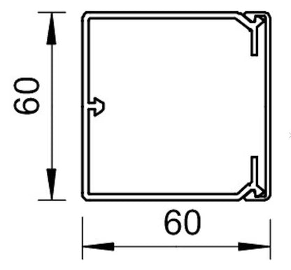 Johtokouru Onnline 60x60x2000mm, valkoinen