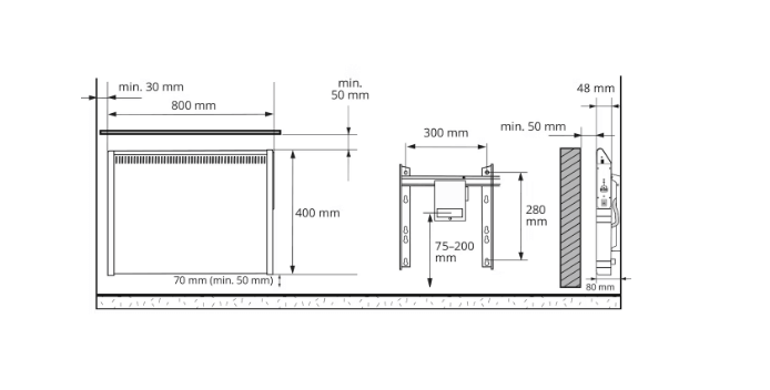 Lämmitin Ensto TASO5-BT 550W 40x80cm