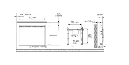 Lämmitin Ensto TASO5-BT 550W 40x80cm