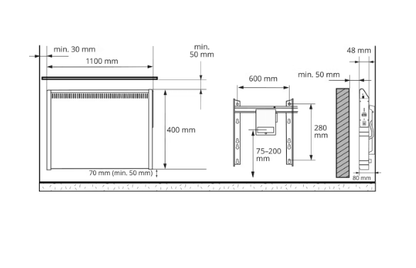 Lämmitin Ensto TASO8-BT 800W 40x110cm