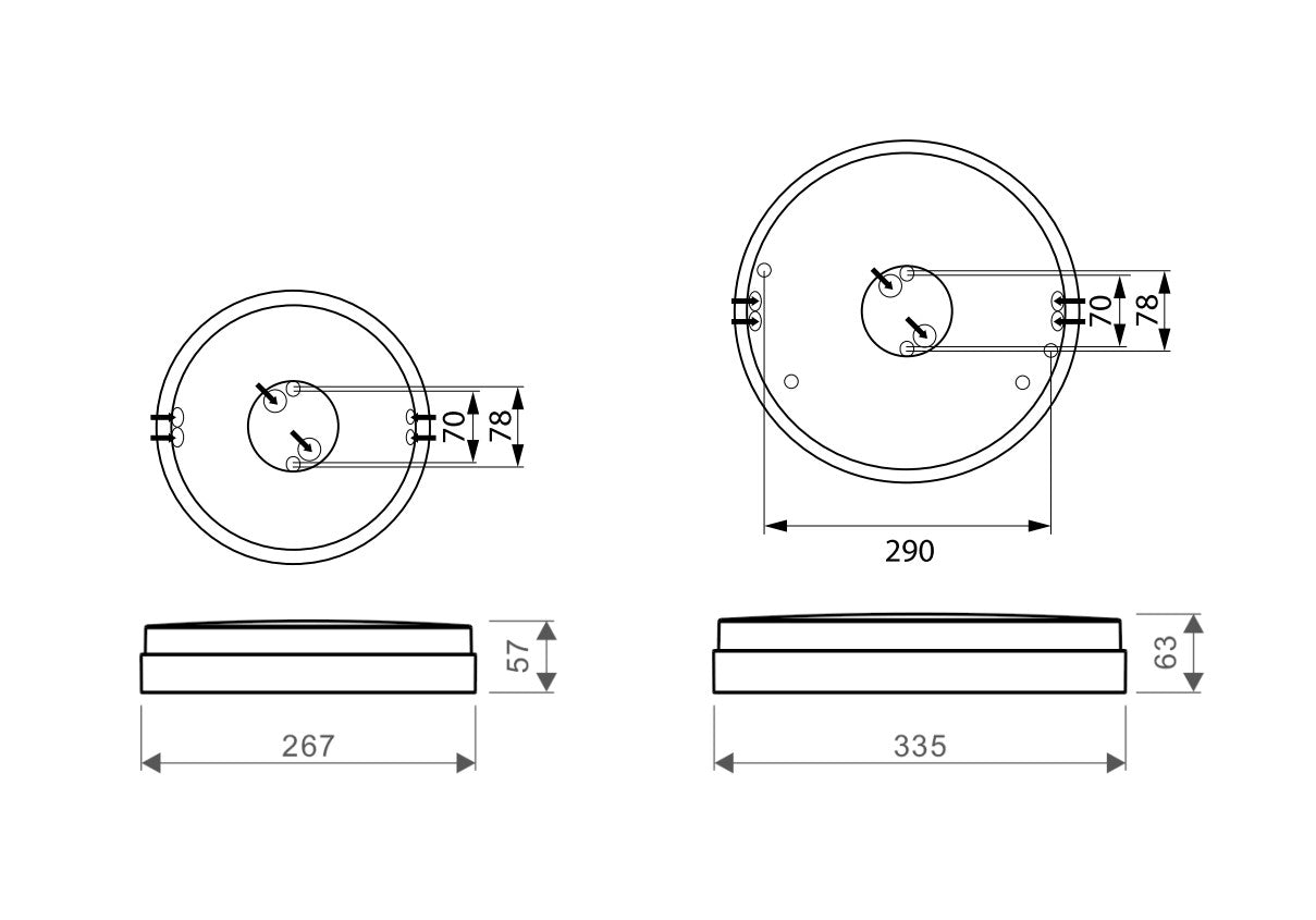 Yleisvalaisin Ensto Lumo, 15W, 1500lm, 830/840, Ø335mm, IP44