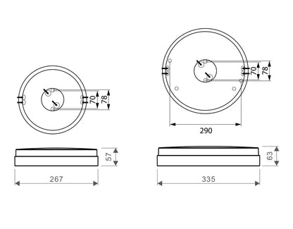 Yleisvalaisin Ensto Lumo, 9W, 900lm, 830/840, Ø267mm, IP44