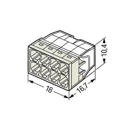 8-napainen rasialiitin Wago 2273-208, 0.5-2.5mm²