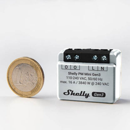 Shelly PM Mini Gen3 ohjelmoitava 1x16A energiamittari