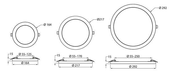 Alasvalo Airam Cio, 12W, 1000lm, IP20, Ø217*15mm